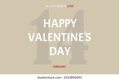 Happy Valentine's Day. Vector greeting card February 14