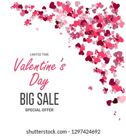 Happy valentines day vector greetings card design hearts light vector sale background - Vector