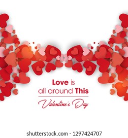 Happy valentines day vector greetings card design hearts light vector sale background - Vector