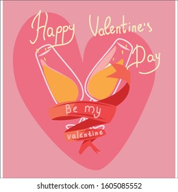 Happy valentines day vector greetings card design. Vector illustration.
