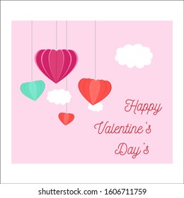 Happy valentines day vector greetings card design. Vector illustration.