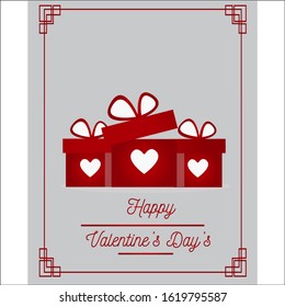 Happy valentines day vector greetings card design.