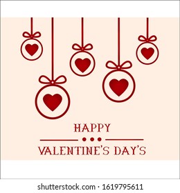 Happy valentines day vector greetings card design.