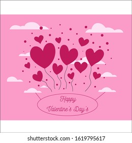 Happy valentines day vector greetings card design.