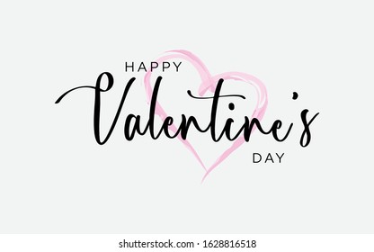 Happy Valentine's day vector, Hand Drawing Vector Lettering design illustration, romantic quote postcard, card, invitation, banner template