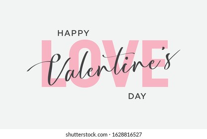 Happy Valentine's day vector, Hand Drawing Vector Lettering design illustration, romantic quote postcard, card, invitation, banner template