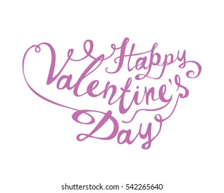 Happy Valentine's Day. Vector hand written lettering