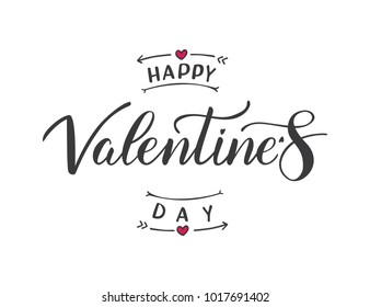Happy Valentine's Day. Vector Handwritten lettering