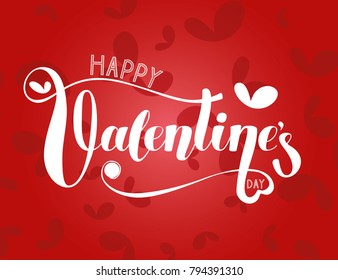 Happy Valentine's day vector handwritten lettering.