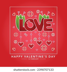 Happy Valentines Day Vector Hear shape vector heart shape card design template 