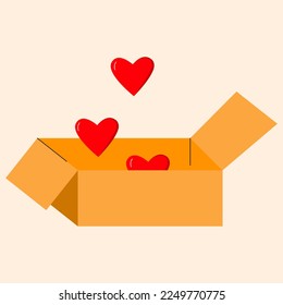 Happy Valentines day vector icon gift bow surprise cartoon style