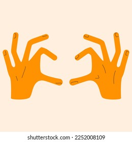 Happy Valentines day vector icon hands cartoon style