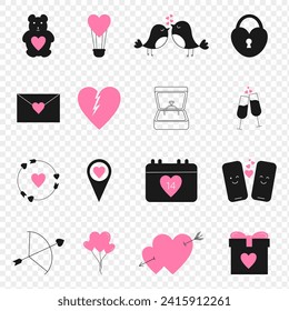 Happy Valentines day Vector Icons