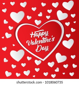 Happy Valentines Day vector illustration with elements of love and heart. Can be used for poster, wallpaper, backgrounds, greetings and print designs. 