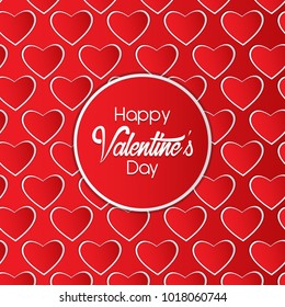 Happy Valentines Day vector illustration with elements of love and heart. Can be used for poster, wallpaper, backgrounds, greetings and print designs. 