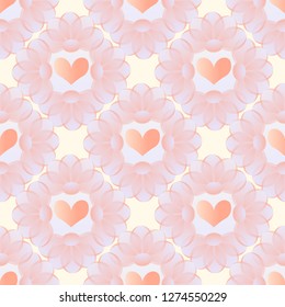 Happy Valentine's Day. Vector illustration background. Decorative flowers, heart