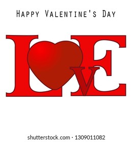 Happy Valentines Day. Vector illustration isolated on white background.