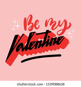 happy valentines day vector illustration lttering