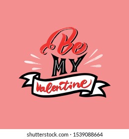 happy valentines day vector illustration lttering