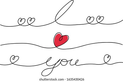 Happy Valentines Day. Vector illustration isolated on white background. Hand drawn text lettering for Valentines Day greeting card. Calligraphic design for print cards, banner, poster