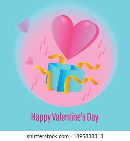 Happy Valentine's Day Vector illustration, used for greeting card, poster, banner, and feed Instagram, background design.