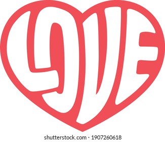 Happy Valentines Day. Vector illustration of love, heart shape icon.