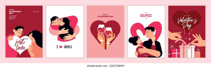 Feliz Día de San Valentín. Conceptos de ilustración vectorial para fondo, tarjeta de saludo, banner de sitio web y móvil, banner de medios sociales, material de marketing.