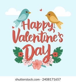 happy valentines day vector illustration