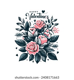 happy valentines day vector illustration