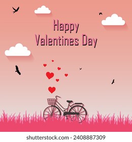 Happy Valentines Day vector illustration. It is suitable for card, banner, or poster
