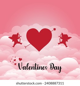 Happy Valentines Day vector illustration. It is suitable for card, banner, or poster