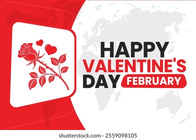 happy VALENTINE'S DAY Vector Illustration background on february