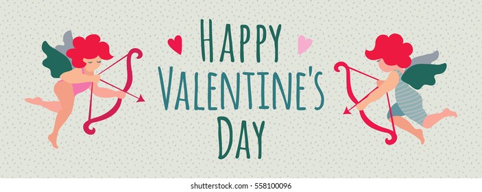 Happy Valentine's Day vector illustration cupids