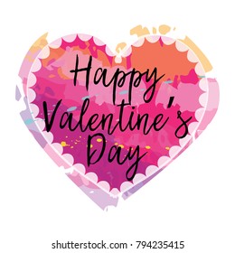 Happy Valentine's Day vector illustration. Can be used for greeting card, t shirt print, banner, poster, mug print.