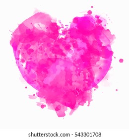 Happy valentine's day. Vector illustrator watercolor pink