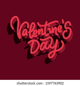 happy valentine's day vector lettering. caligraphy