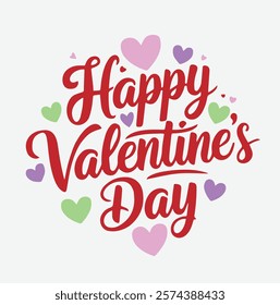 Happy Valentines Day vector, Lettering happy valentines day