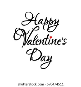 Happy Valentines Day Vector Lettering design; made in a hand drawn style