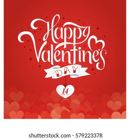 Happy Valentines day vector lettering
