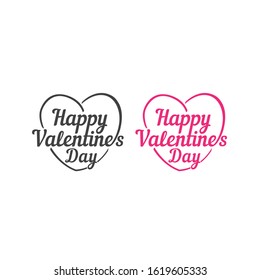 Happy valentines day. Vector logo icon template