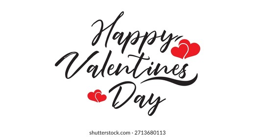 Happy Valentine's Day Vector logo design. Romantic Love Valentine's Day lettering logo. Valentine, love, editable vector design.