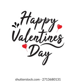 Happy Valentine's Day Vector logo design. Romantic Love Valentine's Day lettering logo. Valentine, love, editable vector design.