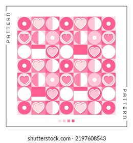 Happy Valentine's day vector pattern in neo geometry style. Element for your next design