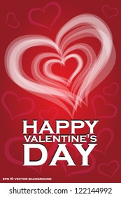 Happy Valentine's Day. Vector red background, eps10