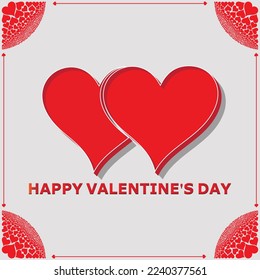 happy valentines day vector red