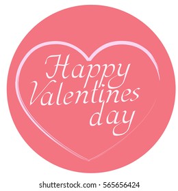 Happy Valentine's day vector red heart sign