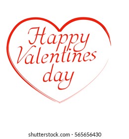Happy Valentine's day vector red heart sign