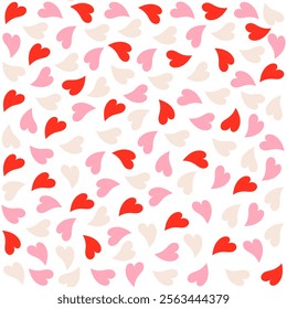 Happy Valentine's Day. Vector seamless pattern with colorful hearts. Decor for Valentine's Day, wedding. Print on gift paper, packaging, wallpaper, clothes, textile