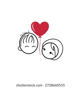 happy Valentine's day vector set. Love day Vector illustration.