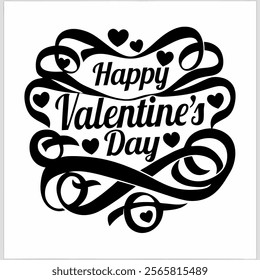 happy valentines day vector silhouette